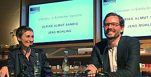 Ulrike Almut Sandig und Jens Mühling bei der Lesung im Literaturhaus.