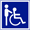 Bild: Weißer Rollstuhl mit stehender Person auf blauem Grund